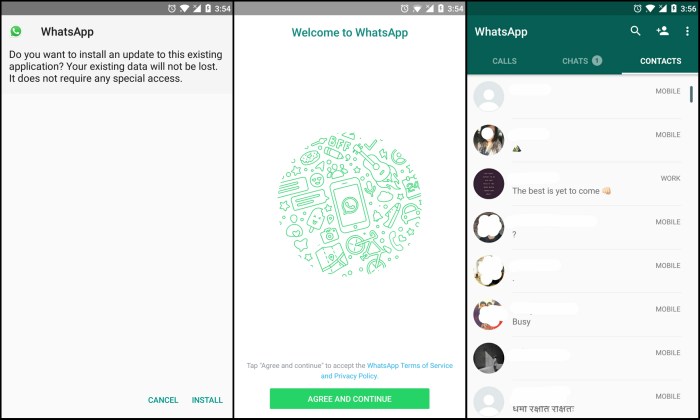 Whatsapp old interface version latest user