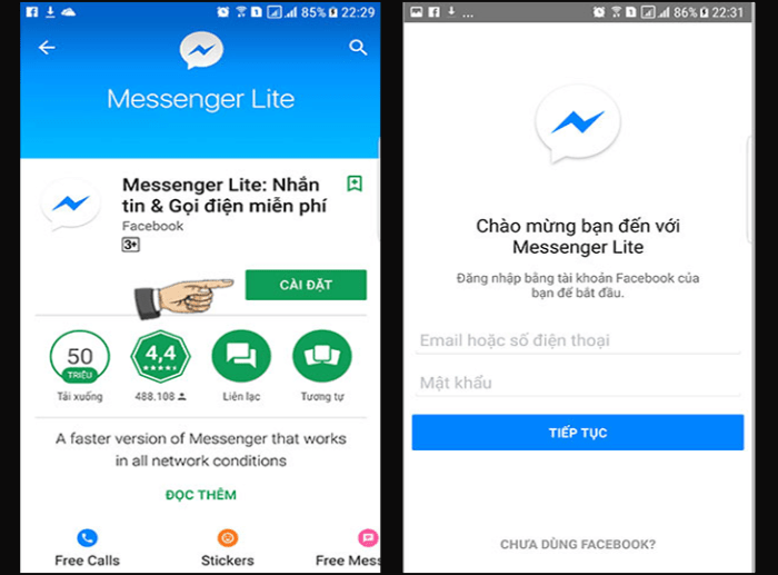 Tutorial Masuk Messenger Lite Tanpa Verifikasi